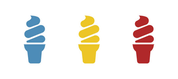 stockillustraties, clipart, cartoons en iconen met ice cream icon on a white background, vector illustration - dropped ice cream
