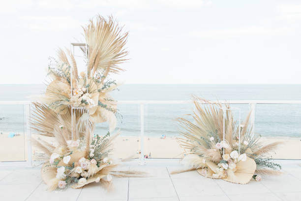 Boho Beach Wedding Ceremony Flowers