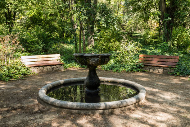 public gardens called el moor field in Madrid, Spain