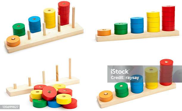 Combination Of Wooden Colored Logical Toy Stock Photo - Download Image Now - Messy, Order, Arts Culture and Entertainment