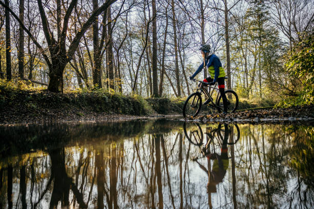 hardtail bike partially dived in to water