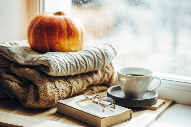 istock autumn morning. cozy home. warm plaid. 1357004925
