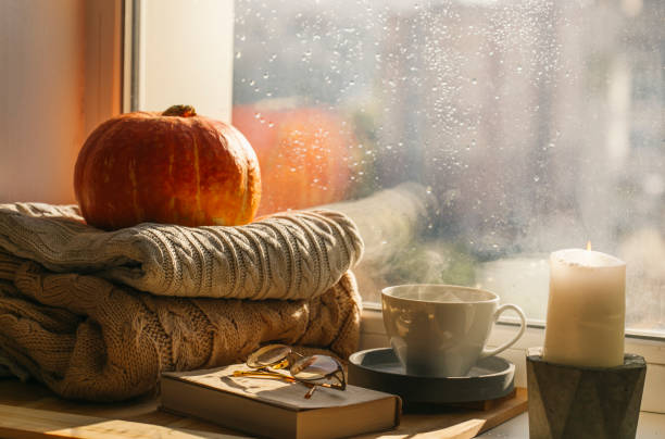 istock autumn morning. cozy home. warm plaid. 1357004955