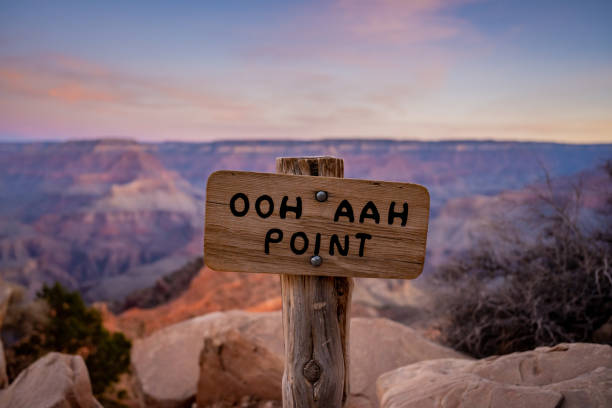 OOH AAH Point Sign Along South Kaibab Trail