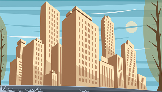 Easy editable urban 
skyline vector illustration.
All elements was layered seperately...
