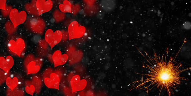 istock Burning sparkler on abstract snowy background. New Year celebration. 3d illustration 1357025696
