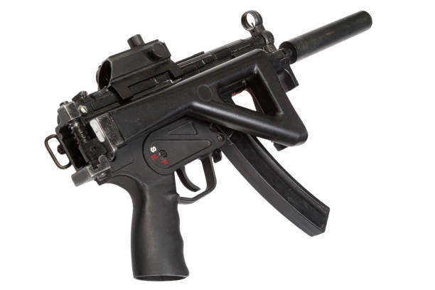istock Famous weapon - german submachine gun MP5 with silencer 1357025775