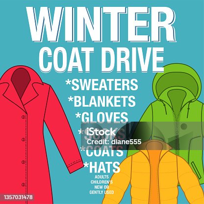 istock Winter Coat Drive Charity Poster template 1357031478