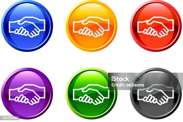 Royalty Free Vector Handshake Meeting Vector Icon Set Round Buttons Stock Illustration - Download Image Now