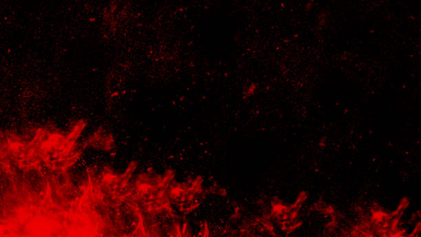 istock Abstract background with a red fluid on black 1357037140