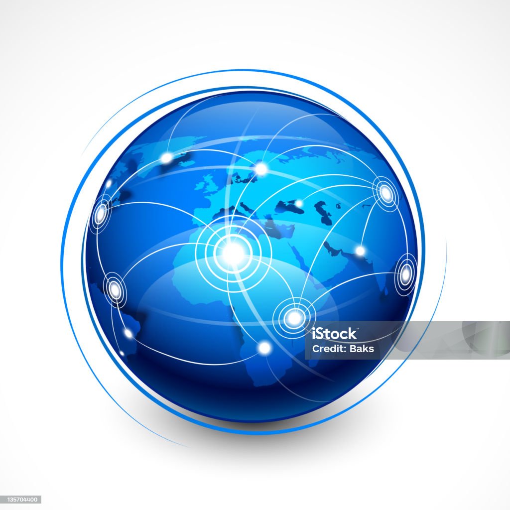 Concept internet communication Vector illustration of abstract planet on a light background. Business stock vector