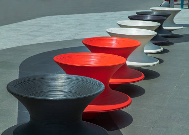 istock Big abstract circular cups shape design colorful for space decoration. 1357044320