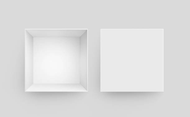 scatola vuota del pacchetto. isolato su sfondo bianco. rendering 3d - cardboard box immagine foto e immagini stock