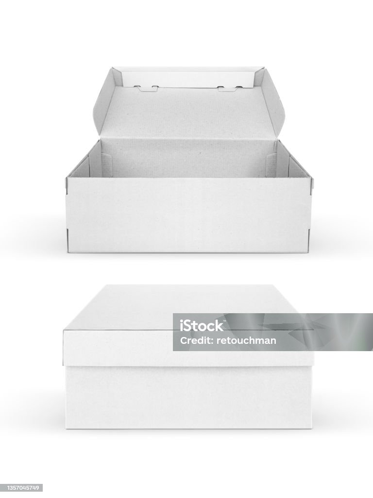 Offene Box Leere Box Und Offene Box Isoliert Auf Weißem Hintergrund Stockfoto und ...