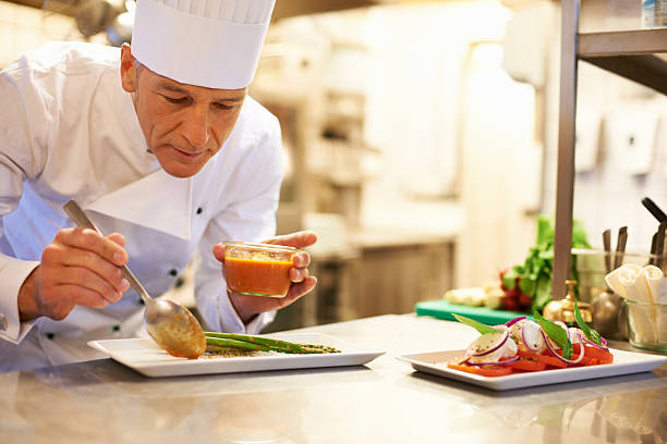 istock Adding the garnish to a lovely meal 135705910