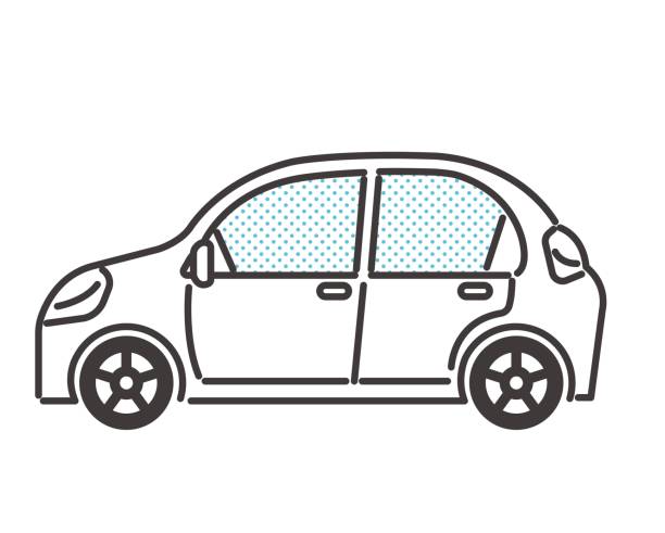illustrazioni stock, clip art, cartoni animati e icone di tendenza di materiale di illustrazione vettoriale per auto semplice e carino / auto / icona - land vehicle
