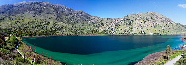 Kournas lake (Crete,Greece) Panorama of Kournas Lake (Crete,Greece) lefka ori photos stock pictures, royalty-free photos & images