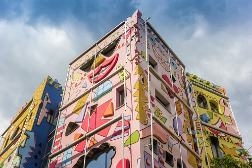 Top of the colorful Happy Rizzi house in Braunschweig, Germany