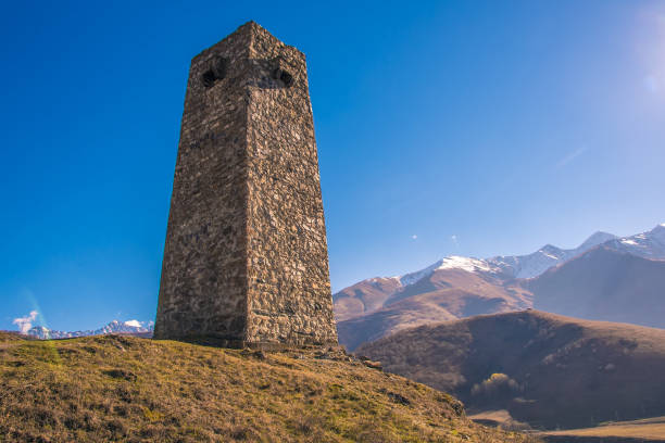 istock Ancient stone ancestral tower in the mountains 1357074908