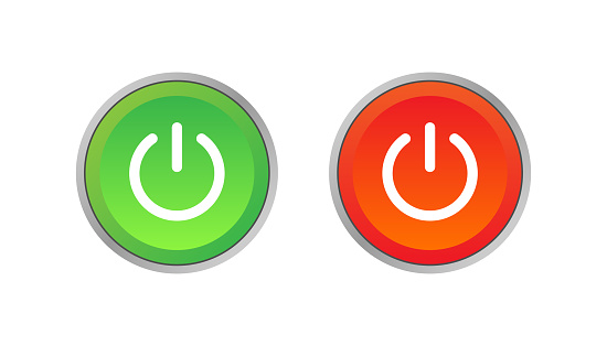 Set of power on off icon sign button vector design