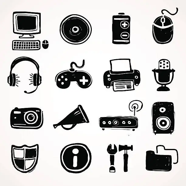 Vector illustration of Computer icons