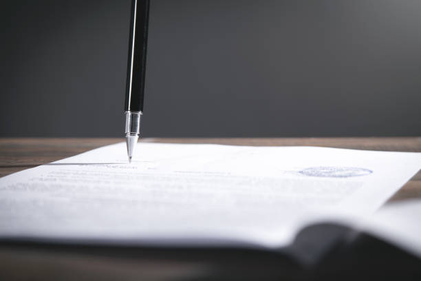 istock Pen signing in contract. Business 1357080417