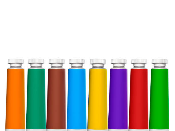 istock set of colored tubes with a paint on a white background 1357081235