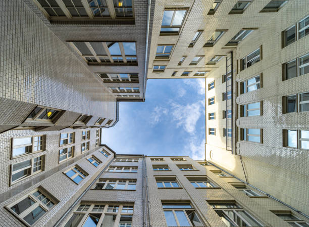 istock Directly Below Shot Of Modern Buildings Against Sky 1357083949