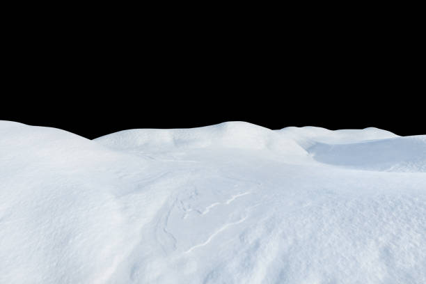istock Snow drifts on a black isolated background. 1357085984