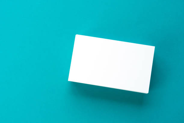 istock Business card on color background. 1357088014