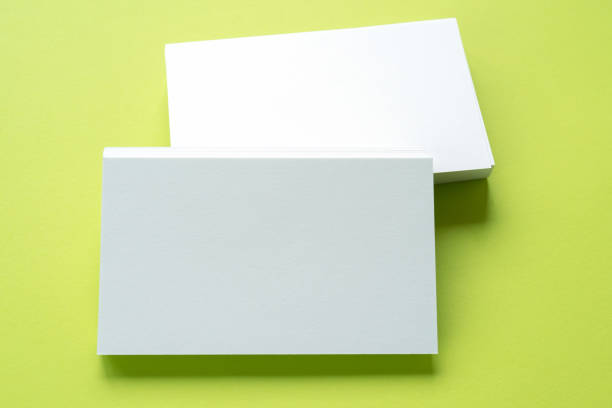istock Business card on color background. 1357088033