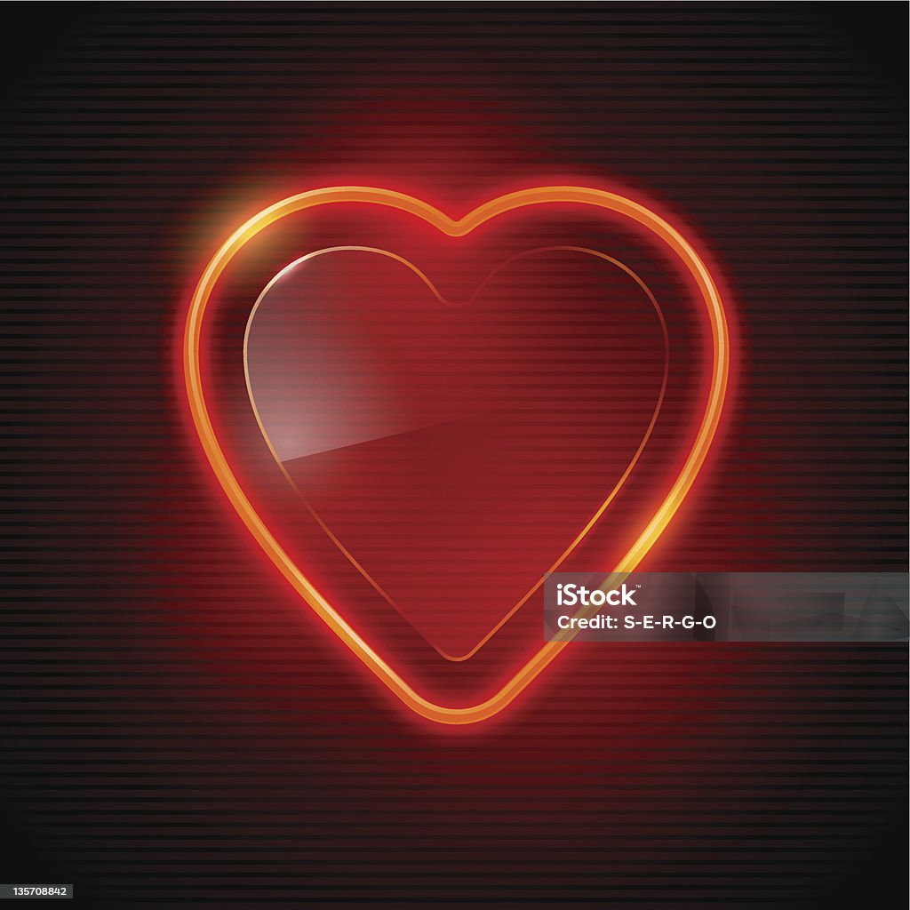 Векторная иллюстрация-неоновый красный сердце - Векторная графика Символ сердца роялти-фри