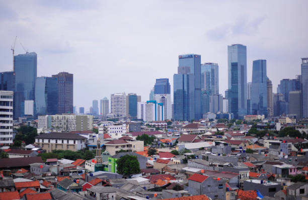 istock Jakarta scene, high rise building, dense population 1357088499