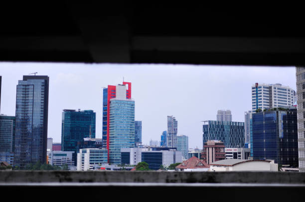 Jakarta scene, high rise building, dense population