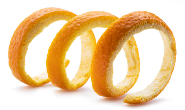 istock Orange peel or orange twist on white background. Close-up. 1357088700
