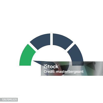 istock gauge indicator with left green sector vector icon 1357095325