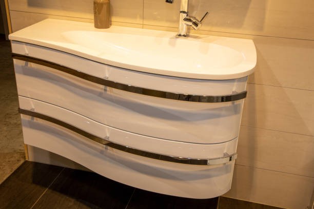 istock Modern washbasin in a high-quality bathroom 1357098035