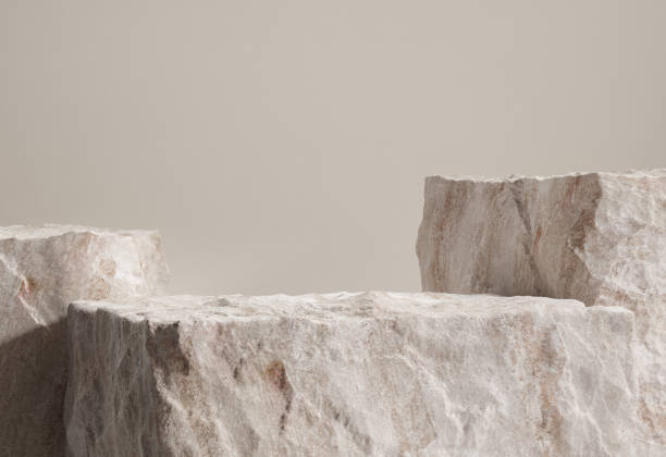 istock Abstract stone podium for display product. Isolated, clipping path included. 1357098070