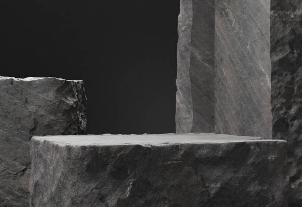 istock Empty stone slab for display product. Isolated, clipping path included. 1357098701