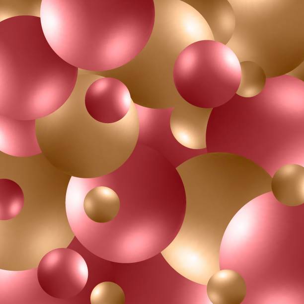 istock Colored balls background. Vector eps 10. 3d gold and pink balls. eps 10 1357098824