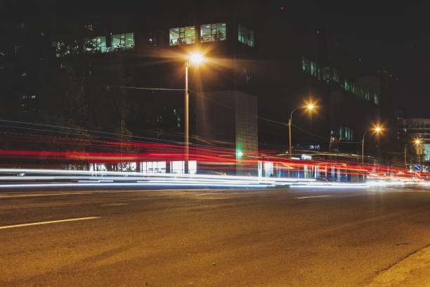 istock Abstract motion blur background of night street 1357098906
