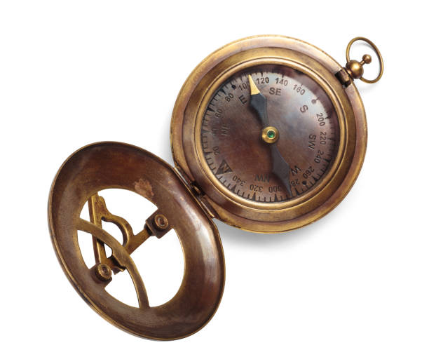 istock Old compass isolated on a white background, clipping path included. 1357100164