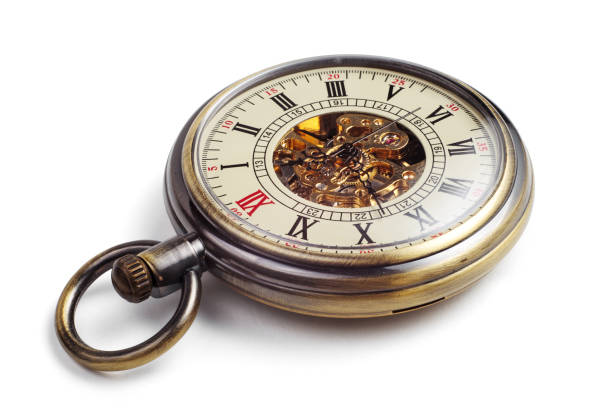 istock Vintage pocket watch isolated on a white background. Clipping path included 1357100186