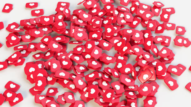 istock Bunch of red social media notifications like icon 3D render 1357102188