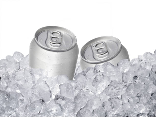istock Can of cold beverage, ice cubea. Summer refreshing drink 1357104149
