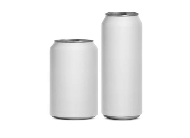 istock Aluminum cans on white background For design 1357104444