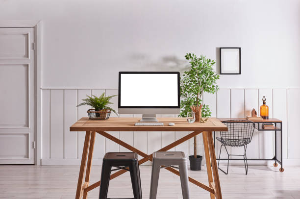 istock modern home interior study room and wooden desk 1357105330