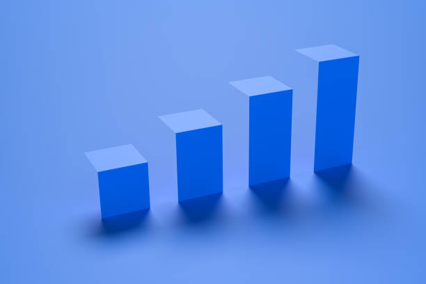 istock Growth concept: Higher and higher Cuboids in a row. 1357109705