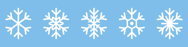 istock Snowflake icons set on isolated blue background. Snowflake symbols. Snow icon. Vector illustrator EPS 10 1357113960