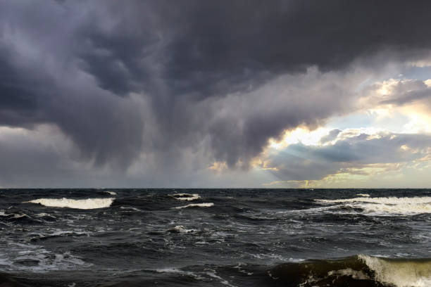 istock The sea during a storm. A dramatic picture. 1357114975
